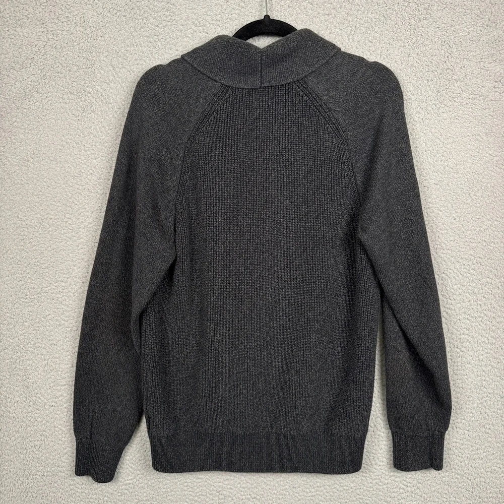 Gap Sweater Mens M Grey Heather Shawl Shaker Thick Cardigan Grandpacore Academia